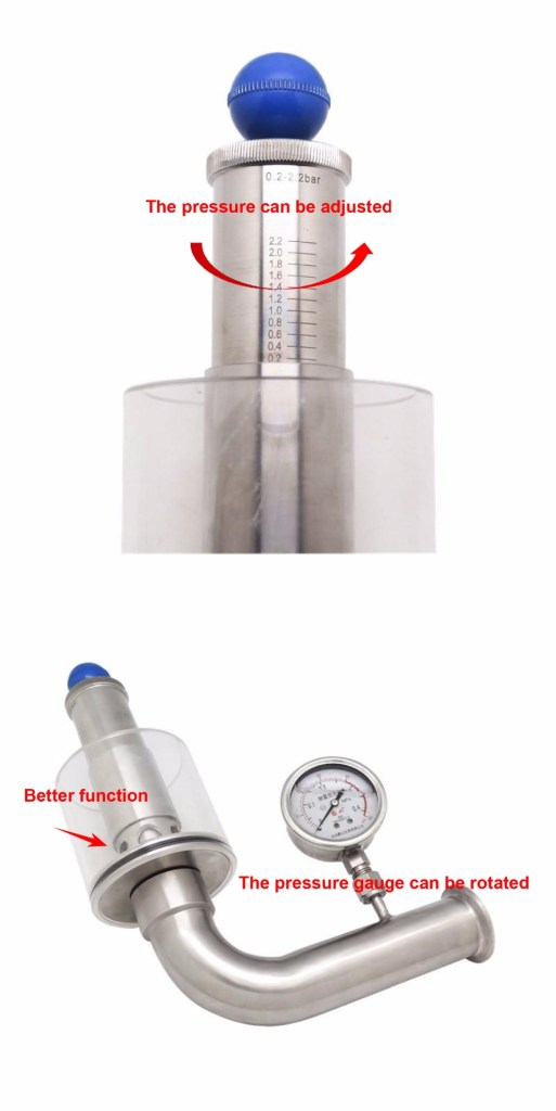 Stainless Steel Pressure Release Valve With Pressure Gauge3