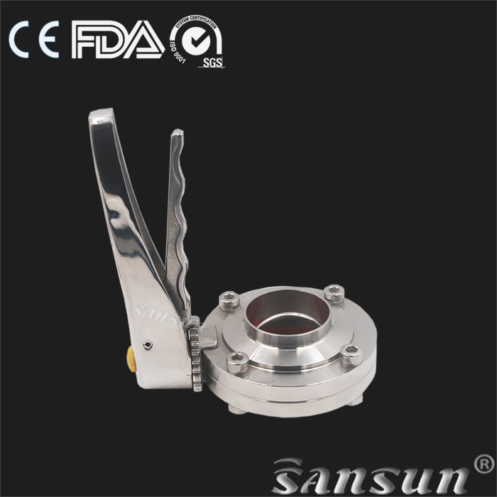 Válvula Mariposa Clamp con Manija Reguladora de Acero Inoxidable